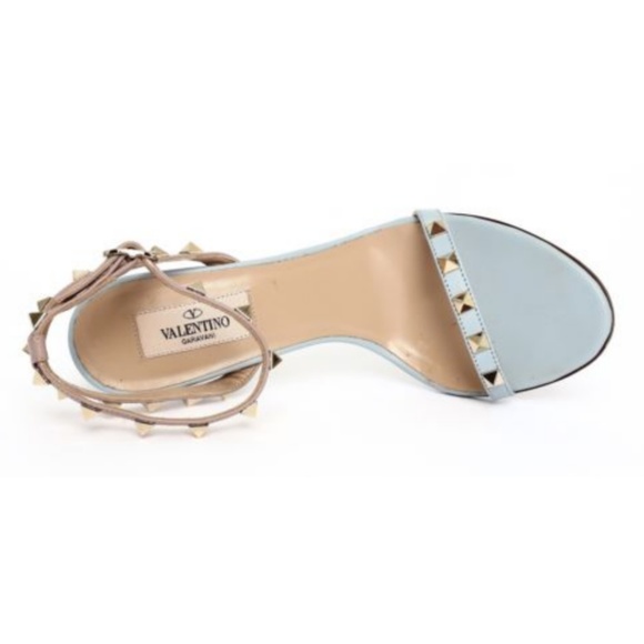 Valentino Studded Babyblue Ankle Strap Sandal 7 - Picture 3 of 4